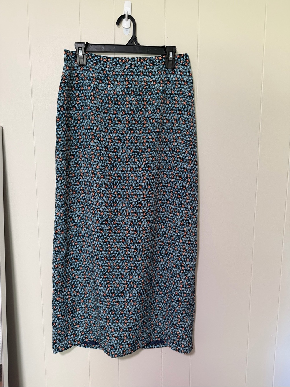 Christopher & Banks Teal and Coral Floral Maxi Skirt